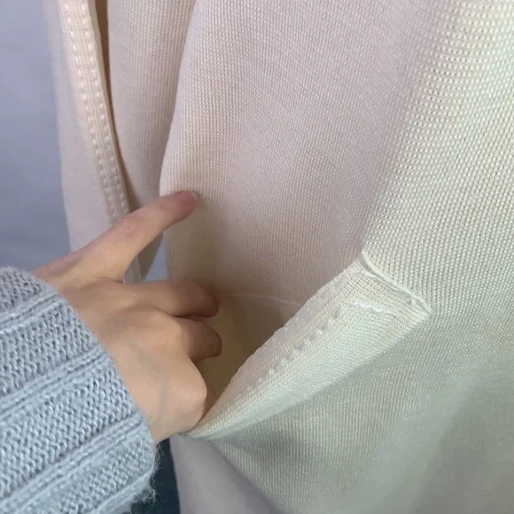 Rodier VTG cream knit long with belt jacket - Picture 4 of 11